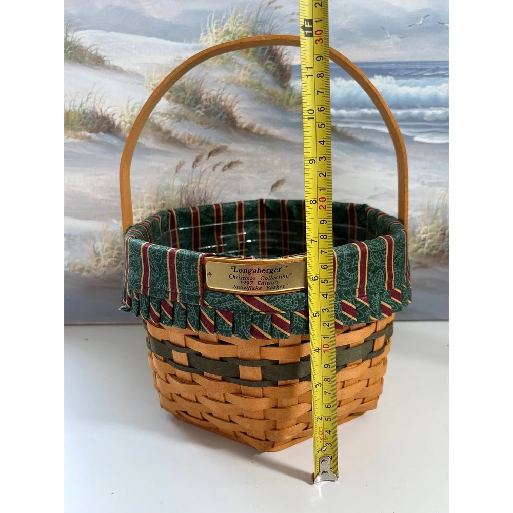Longaberger Christmas Collection 1997 Edition Snowflake Basket Hexagon Liner